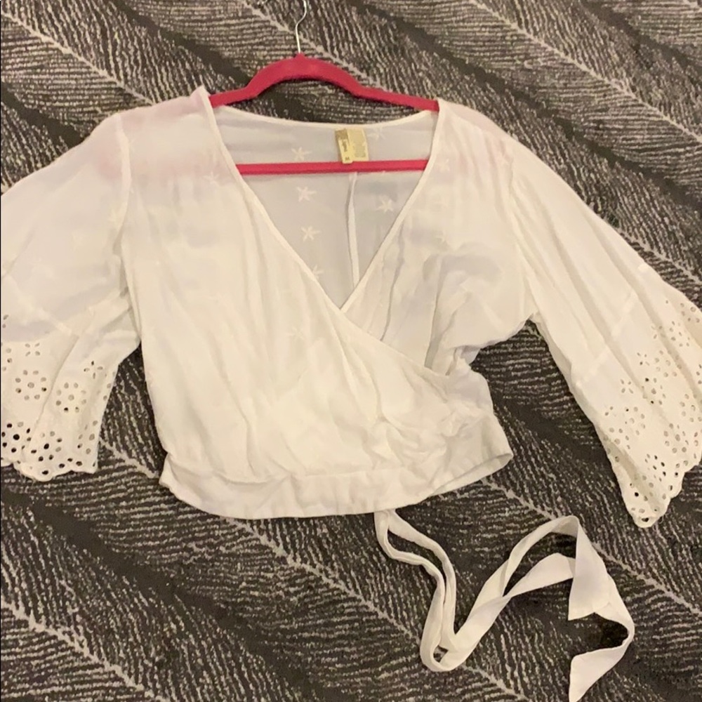 Faux Faux Wrap Top Blouse